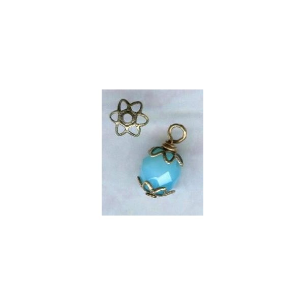 Filigree Petal Bead Caps 8mm Oxidized Brass (24) - Image 2