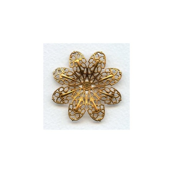 Filigree Flower Shape Raw Brass 45mm (1)