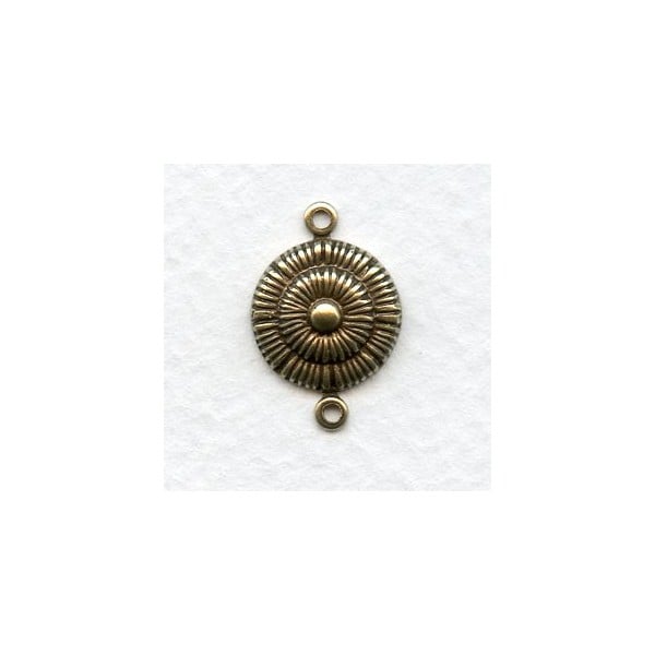Button Detail Connectors Oxidized Brass 20mm (12)