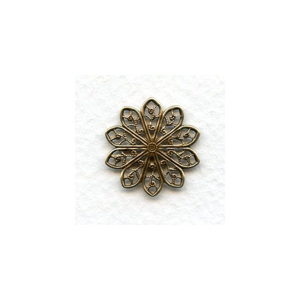 Round Filigree 20mm Connectors Oxidized Brass (6)