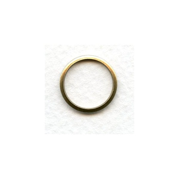 Simple Circle Connectors or Eyelets 16mm Oxidized Brass (12)