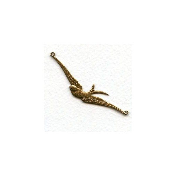 Large Bird in Flight Connectors Oxidized Brass 62mm (3)