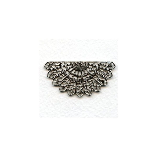 Filigree Fan Shape Oxidized Silver 44mm (4)