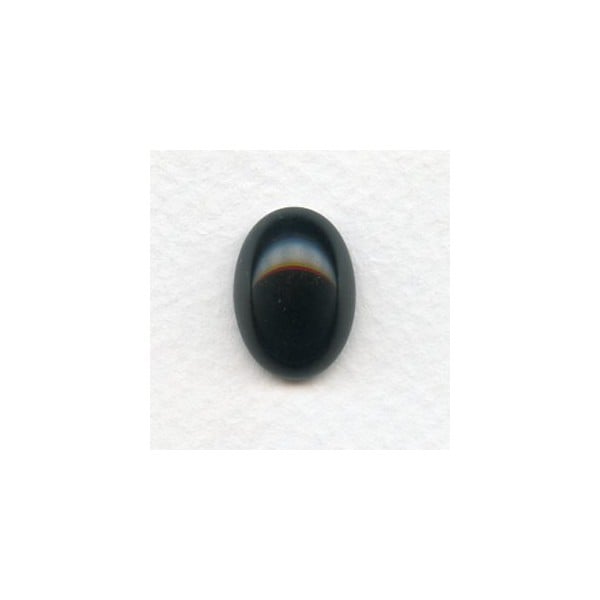 Jet 18x13mm Glass Cabochons (2)