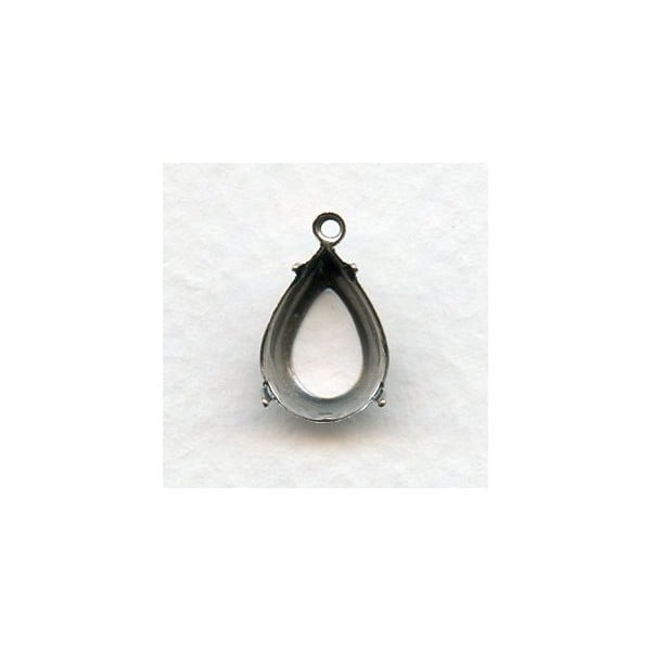 Pear Shaped Oxidized Silver Settings 14x10mm (12)