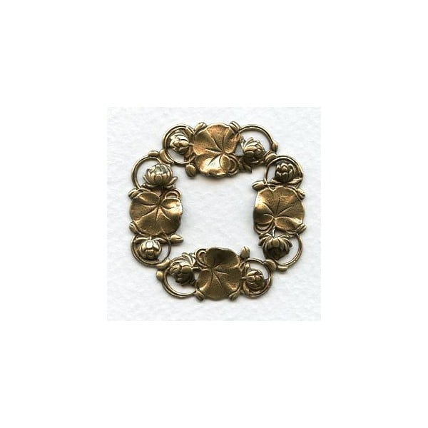 Floral Framework Stampings 41mm Oxidized Brass (3)