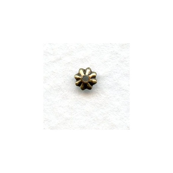 World's Smallest Fluted Bead Caps 3mm Oxidized Brass (50)