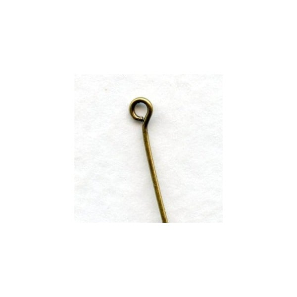 Standard 21 Gauge Eye Pins Oxidized Brass 2 Inches (approx 100)