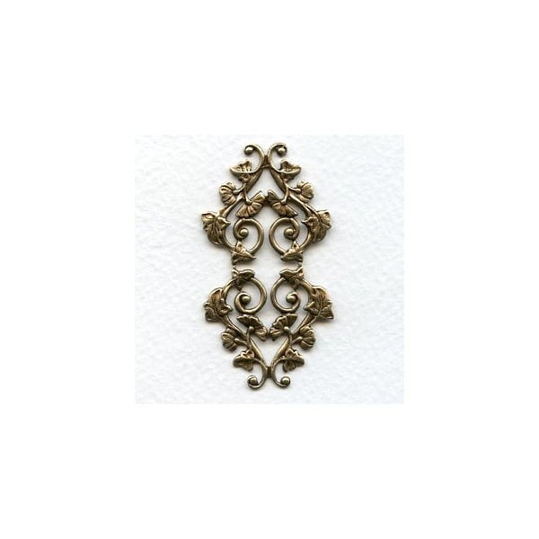 Morning Glory Motif Oxidized Brass Stamping (1)