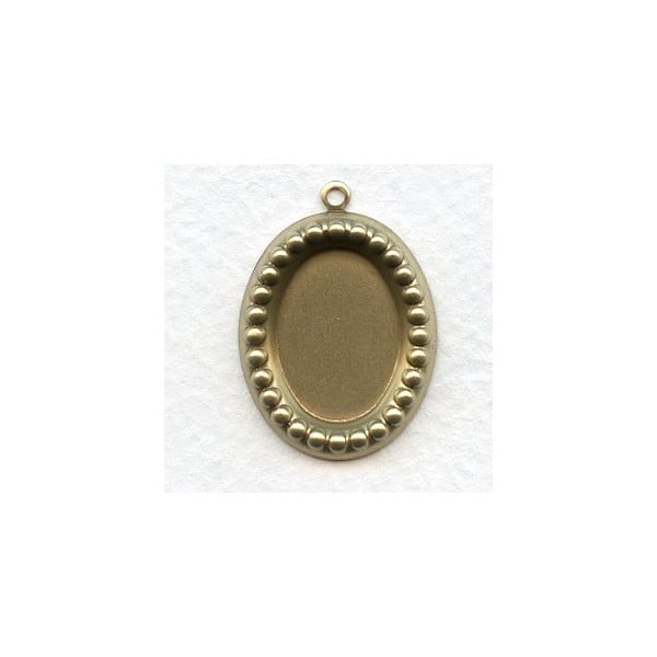 Beaded Edge Settings 18x13mm Oxidized Brass