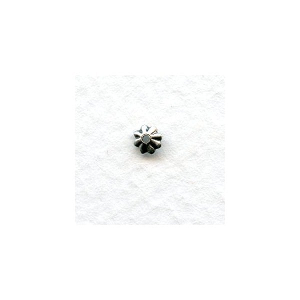 World's Smallest Fluted Bead Caps 3mm Oxidized Silver (50)
