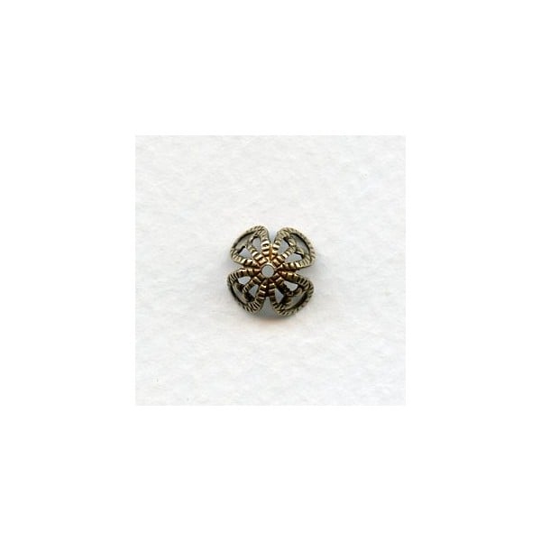 Filigree Bead Caps Oxidized Brass 10mm (12)