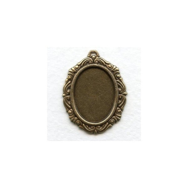 Ornate Oxidized Brass 25x18mm Settings (6)