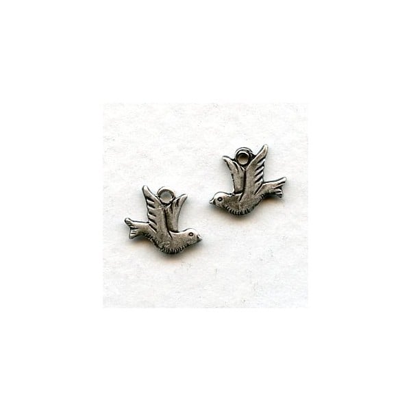 Tiny Doves Taking Flight Oxidized Silver (6 Pairs)