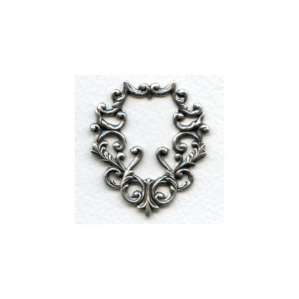 Ornate Framework Piece Oxidized Silver 46mm (1)