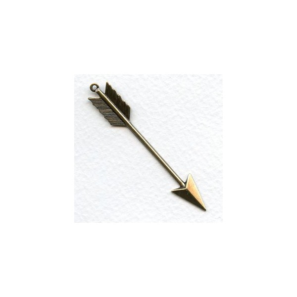 Large Arrow Pendant Oxidized Brass 62mm (1)
