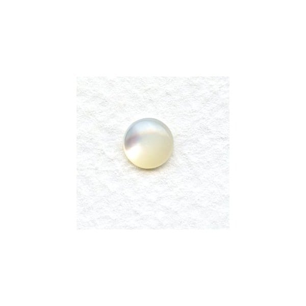 White Mother of Pearl 7mm Shell Cabochons (4)