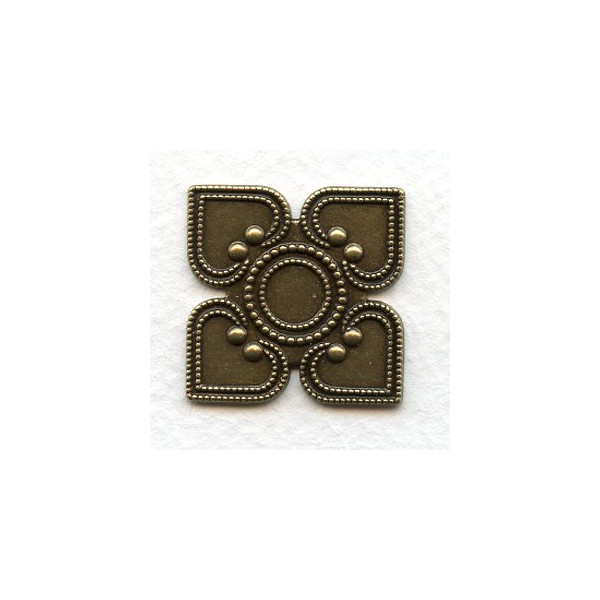 Heart Detail Stampings Oxidized Brass 26mm (6)
