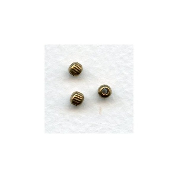Fluted Solid Raw Brass Spacer Beads 3.5mm (24)