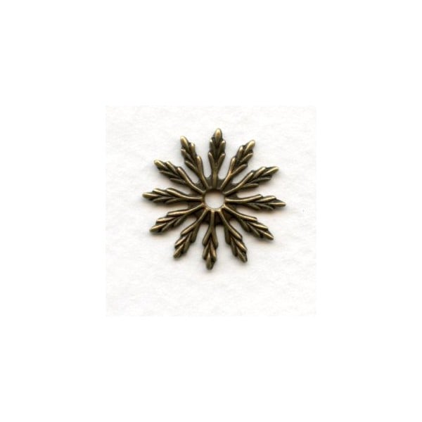 Flat Flower Oxidized Brass Stampings 18mm (12)
