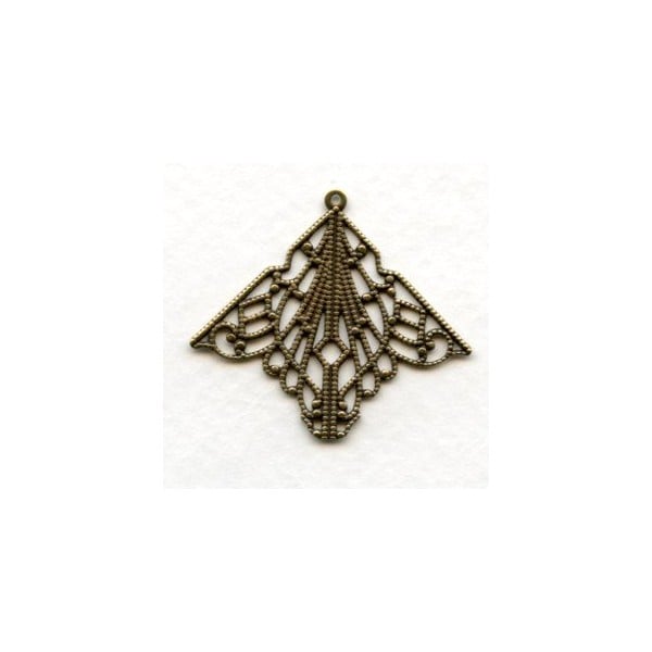 Filigree Pendant Square Shapes 30mm Oxidized Brass (6)