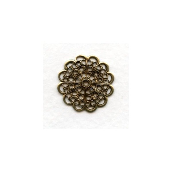 Filigree Round and Flat 20mm Oxidized Brass (6)