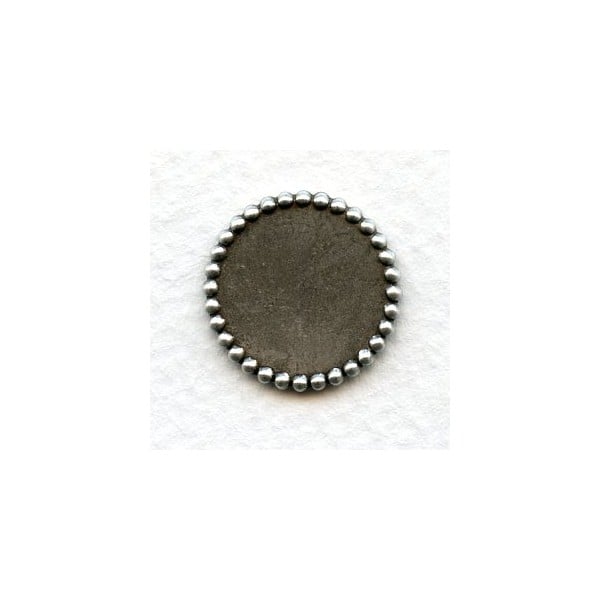 Beaded Edge 15mm Setting Bases Oxidized Silver (6)