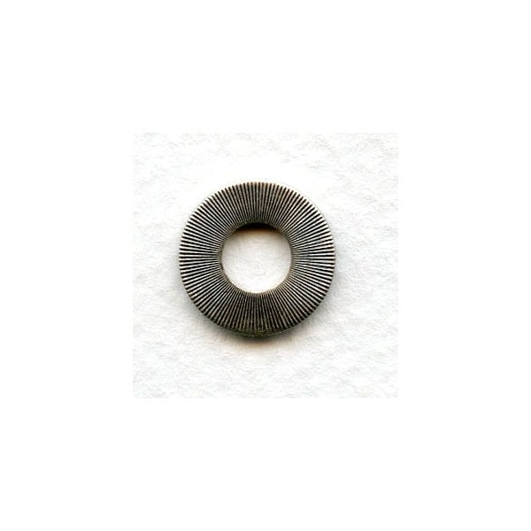 Flat Round Connectors 13mm Oxidized Silver (6)