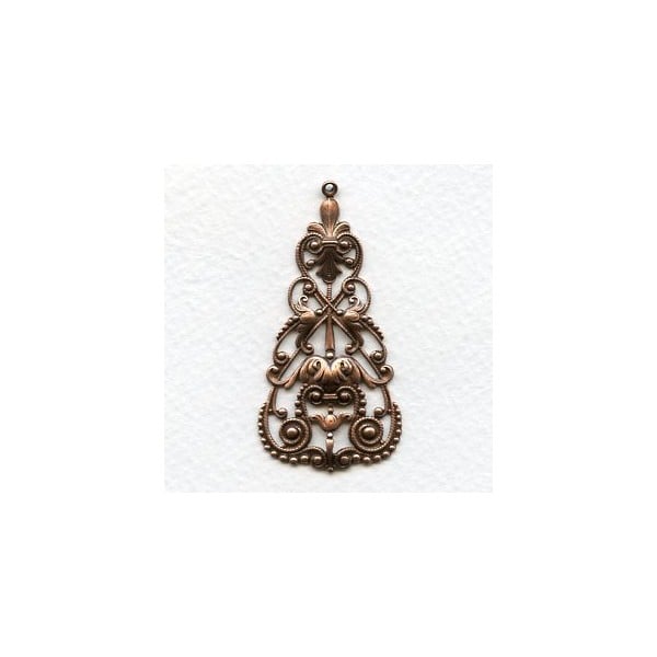 Fabulous Filigree Drops 56mm Oxidized Copper (2)