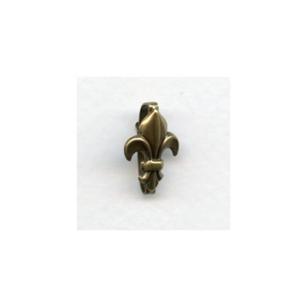 Fleur-de-Lis Bails 18mm Oxidized Brass (3)