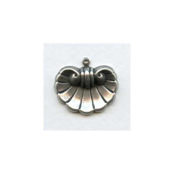 Shell Design Stamping with Loop Oxidized Silver 21mm (6)