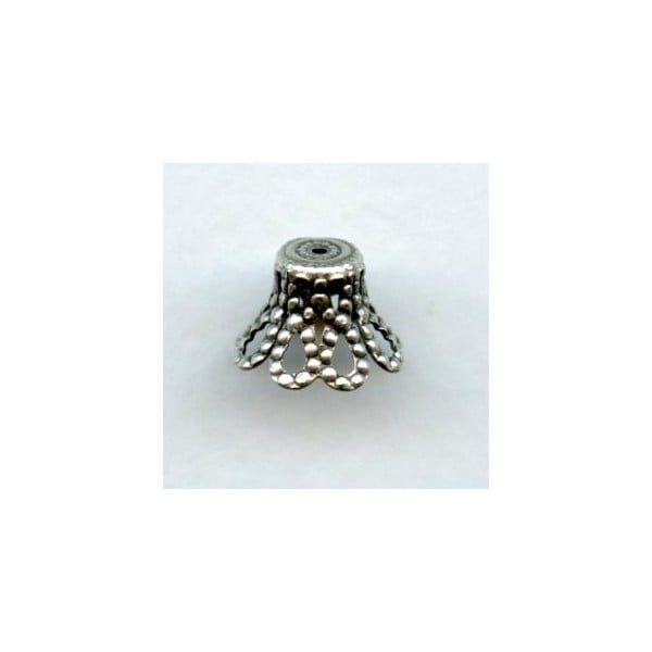 Bell Shape Filigree 12mm Bead Caps Oxidized Silver (12)