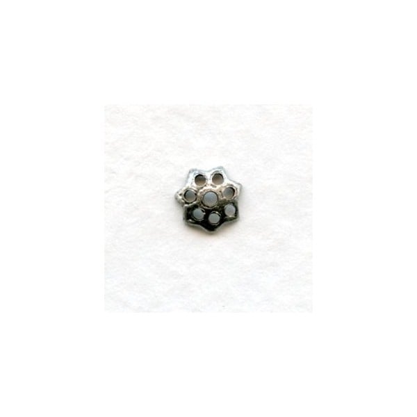 Filigree Petal Shape Bead Caps 6mm Oxidized Silver (50)