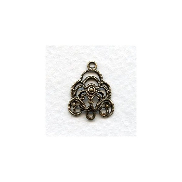 Filigree Fancy Connectors German Oxidized Brass 18mm (2)