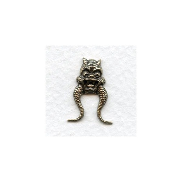 Chinese Dragon Faces 20mm Oxidized Brass (4)