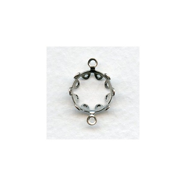 Setting Frame Connectors for 12mm Faceted Stones Oxidized Silver (12)