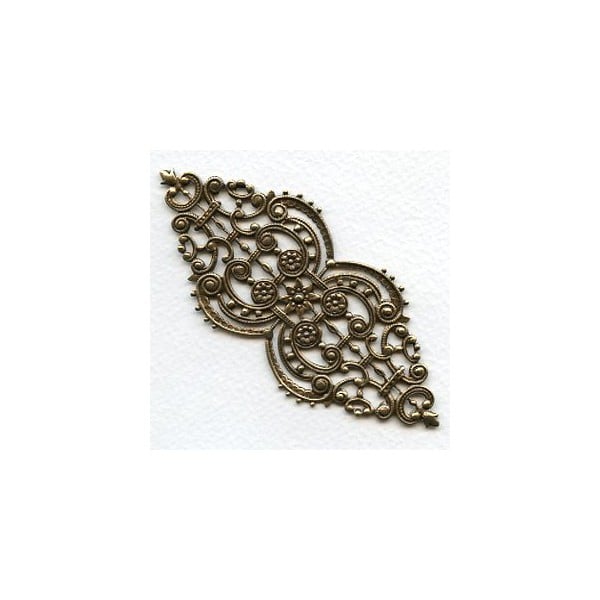Oval Filigree Oxidized Brass 4 Inches (1)