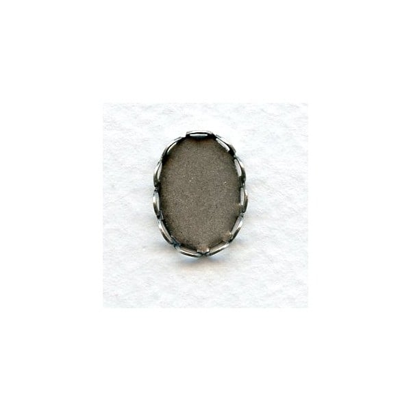 Lace Edge Settings 14x10mm Oxidized Silver (12)