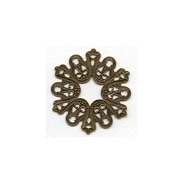Dramatic Ribbons Round Flat Oxidized Brass 62mm (1)