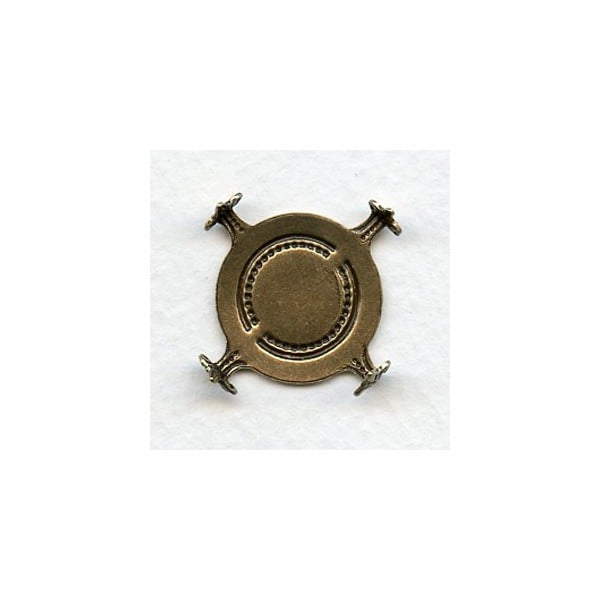 ^Turtle Settings for 25mm Stones Oxidized Brass (3) - Image 2