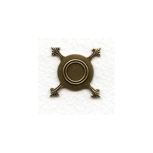Flat Turtle Setting 16mm Base Oxidized Brass (12)