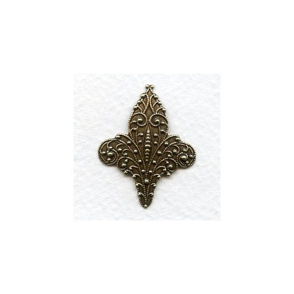 Fleur-de-Lis Stampings Oxidized Brass 33mm (6)