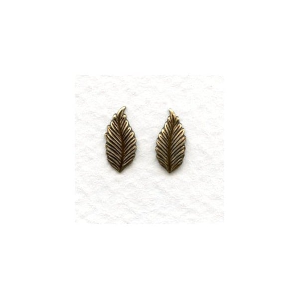 Favorite Leaves 12mm Smaller Size Oxidized Brass (12 pairs)