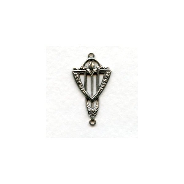 Art Deco Style Focal Point Oxidized Silver Connectors 27mm (6)