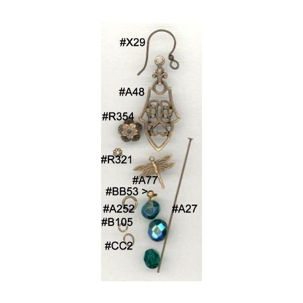 ^Pendant Drops Gothic Details Oxidized Brass (12) - Image 2