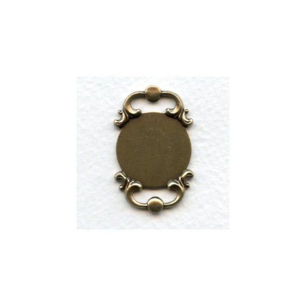 Ornate Setting Base Oxidized Brass 35x22mm (1)