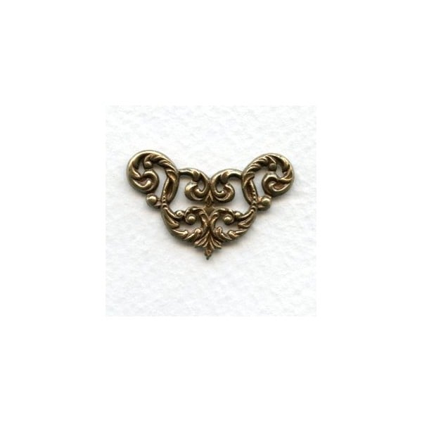 Feminine Filigree Corners Oxidized Brass (4)