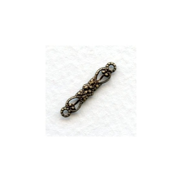 Tiny Filigree Connector 19mm Oxidized Brass (12)