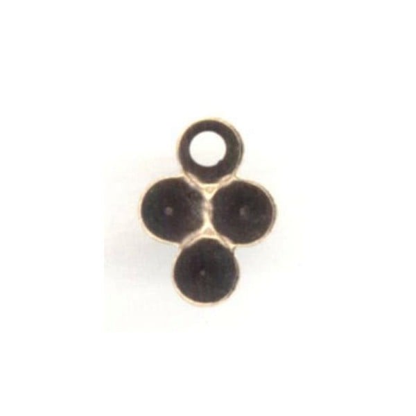 ^Pearl Cup Pendants with Loop 4mm Stones Oxidized Brass