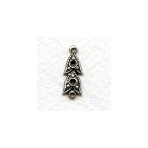 Connectors Hold Rhinestones Oxidized Silver 16mm (12)